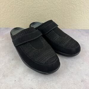 OrthoFeet Shoes Womens 8 B 736 Black Mesh Orthopedic Slip On Clog Mule